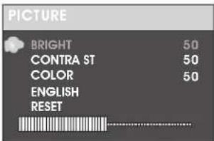PICTURE BRIGHT 50 CONTRA ST 50 COLOR 50 ENGLISH RESET