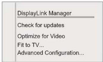 PHILIPS 221S3U - Het menu DisplayLink Manager weergeven - 2