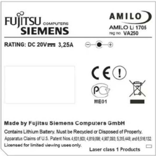 FUJITSU SIEMENS Amilo Li 1818 - Technischegegevens - 1