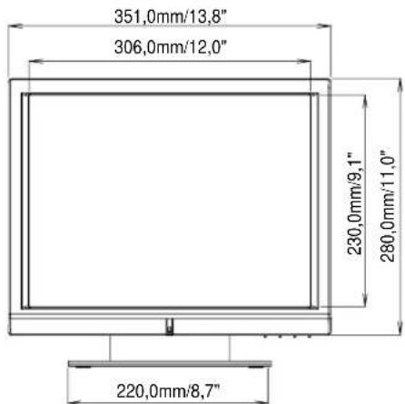 351,0mm/13,8" 306,0mm/12,0" 230,0mm/9,1" 280,0mm/11,0" 220,0mm/8,7"