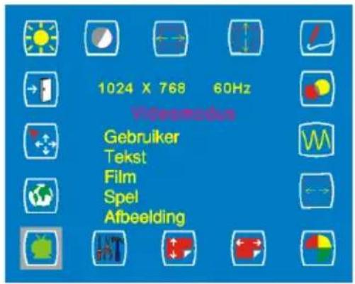 1024 X 768 60Hz Videomodus Gebruiker Tekst Film Spel Afbeelding