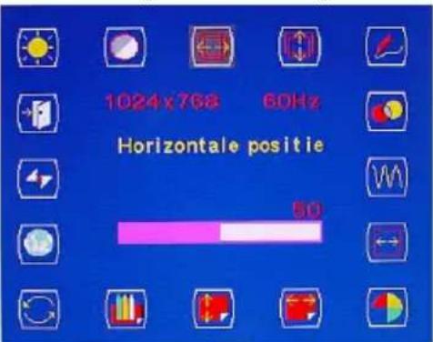 1024 x 768 60Hz Horizontale positie 50