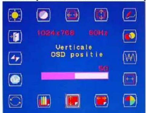 1024x768 50Hz Verticale OSD positie 50
