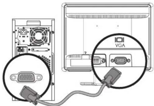 COMPAQ W2207 - De VGA (analoge) en/of DVI-D (digitale) kabel bevestigen - 1