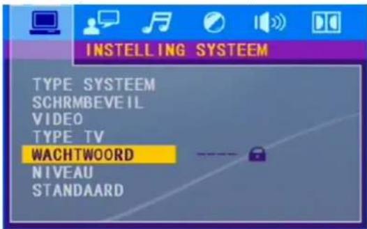 INSTALLING SYSTEM TYPE SYSTEM SCHRMBEVEIL VIDEO TYPE TV WACHTWORD NIVEAU STANDAARD