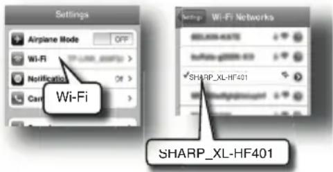 Settings Airplane Mode OFF Wi-Fi Notification Off > Can Wi-Fi Wi-Fi Networks SHARP_XL-HF401 SHARP_XL-HF401