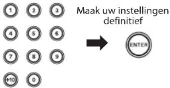 Maak uw instellingen definitief ENTER