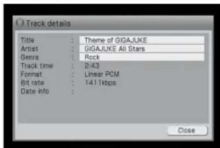 Track details Title : Theme of GIGAJUKE Artist : GIGAJUKE All Stars Genre : Rock Track time : 2:43 Format : Linear PCM Bit rate : 141 Tbps Date info : Close