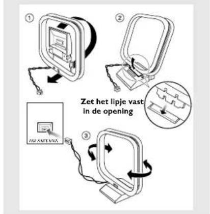 Zet het lipje vast in de opening
