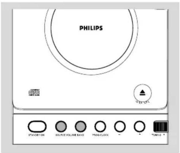 PHILIPS STANDEY ON SOURCE VOLUME BAND PROG/CLOCK - TUNIVG + *
