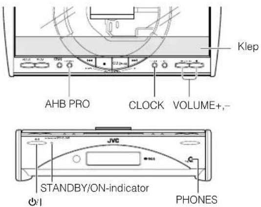 Klep AHB PRO CLOCK VOLUME+,- JVC STANDBY/ON-indicator PHONES