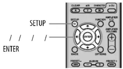 SETUP / / / / ENTER