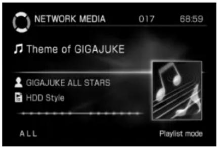 NETWORK MEDIA 017 68:59 Theme of GIGAJUKE GIGAJUKE ALL STARS HDD Style ALL Playlist mode