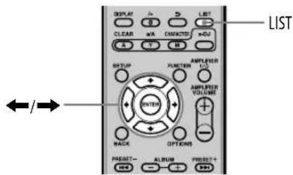 DISPLAY 0 CLEAR mA A T M LIST INPUT 1:2 INPUT VOLUME BACK OPTIONS PARENT- ALBUM PRESIST + ←/→ LIST