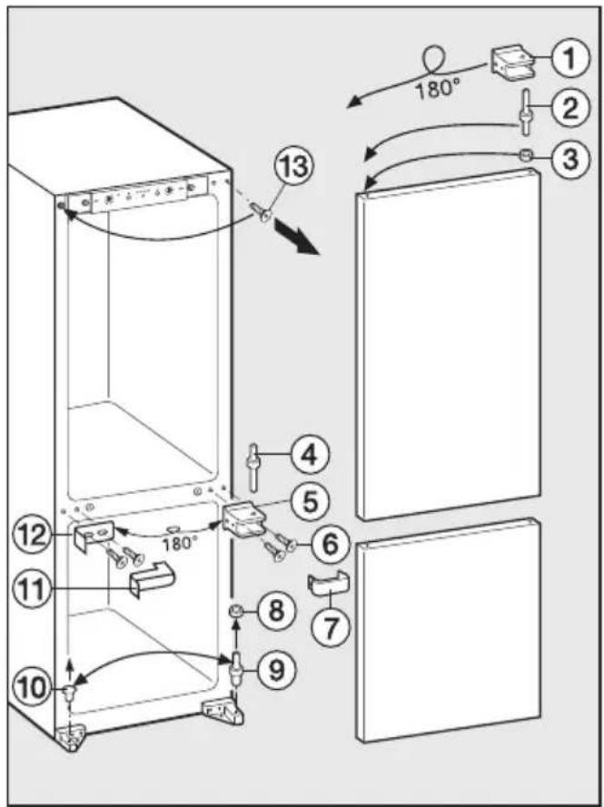 MIELE KF 888 iDN-1 - Het veranderen van de draairichting van de deur - 2
