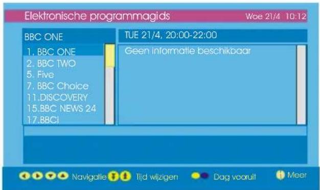 Elektronische programmagids Woe 21/4 10:12 BBC ONE 1. BBC ONE 2. BBC TWO 5. Five 7. BBC Choice 11.DISCOVERY 15.BBC NEWS 24 17.BBCi TUE 21/4, 20:00-22:00 Geen informatie beschikbaar Navigatie Tijd wijzigen Dag vooruit Meer
