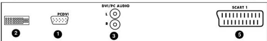 PCDVI DVI/PC AUDIO L R SCART 1 2 1 3 5