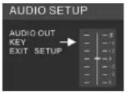 AUDIO SETUP AUDIO OUT KEY EXIT SETUP