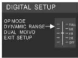 DIGITAL SETUP OP MODE DYVAMIC RANGE DUAL MOIVO EXIT SETUP