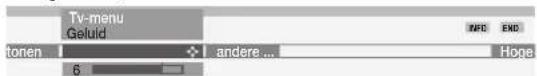 Tv-menu Geluid tonen 6 andere... INFO END Hope