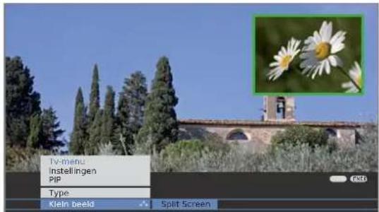 Iv-menu Instellingen PIP Type Klein beeld Split Screen