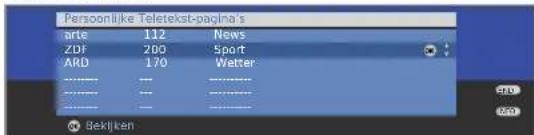 Persoonlike Teletekst-pagina's arte 112 News ZDF 200 Sport ARD 170 Wetter Bekijken