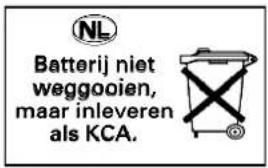 NL Batterij niet weggooien, maar inleveren als KCA.