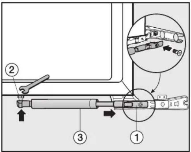 MIELE K 9757 ID - Het vastmaken van de deursluitingsdemper - 1