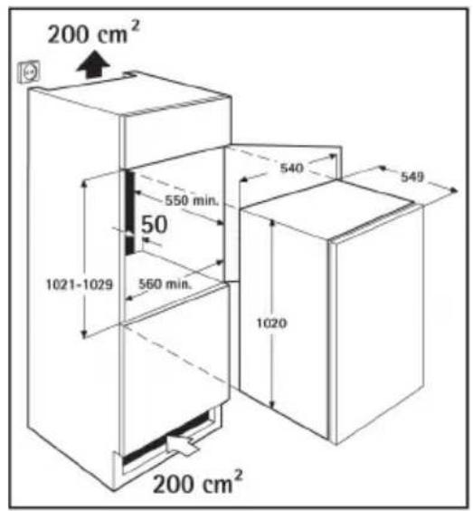 200 cm² 550 min. 50 1021-1029 560 min. 540 1020 549 200 cm²