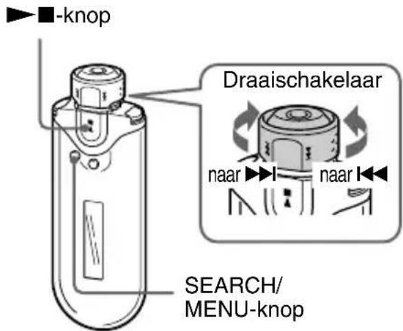 -knop Draaischakelaar naar naar SEARCH/ MENU-knop