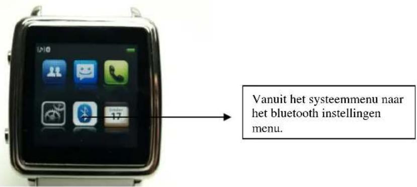 Vanuit het systeemmenu naar het bluetooth instellingen menu.