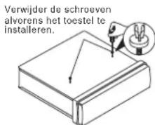 Verwijder de schroeven alvorens het toestel te installeren.