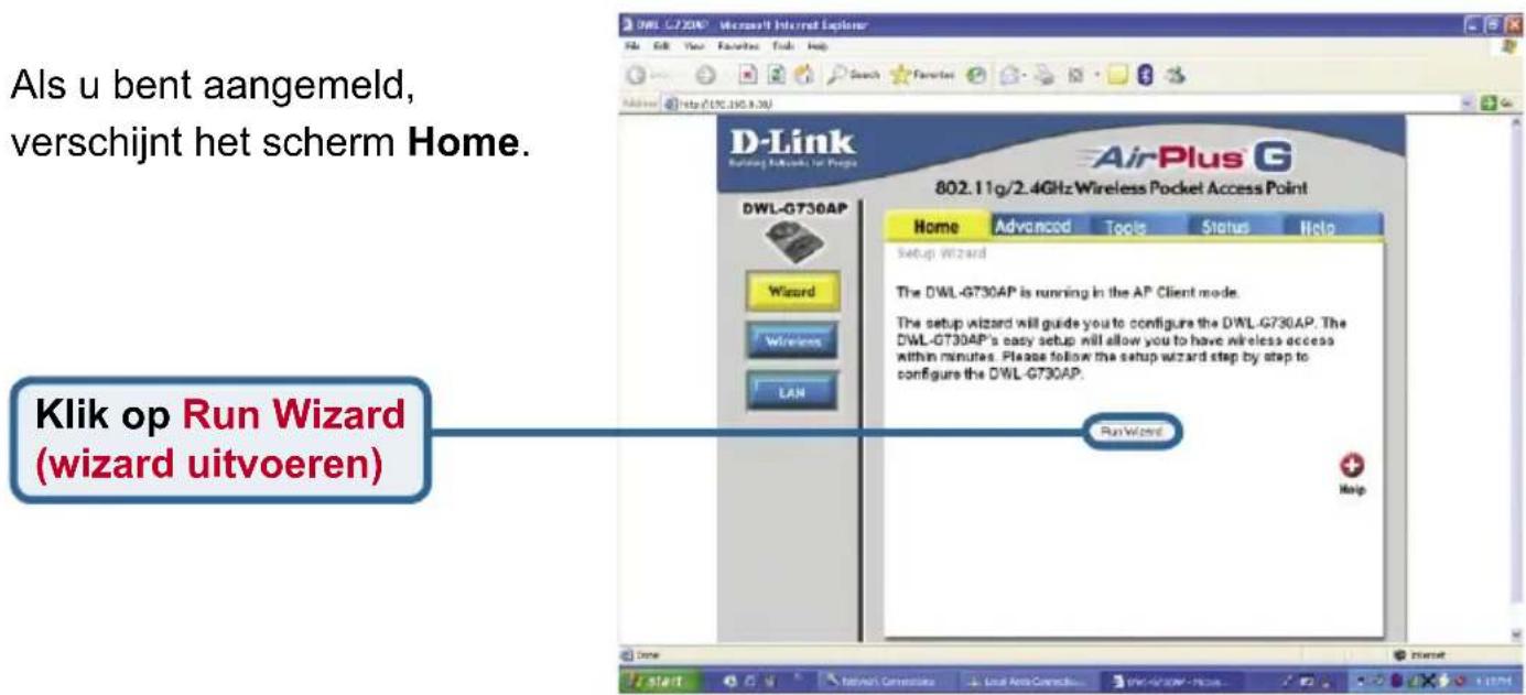 D-LINK DWL-G730AP QIG - Client-modus - de installatiewizard - 3