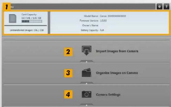 CANON ImageBrowser EX - Menuscherm - 1