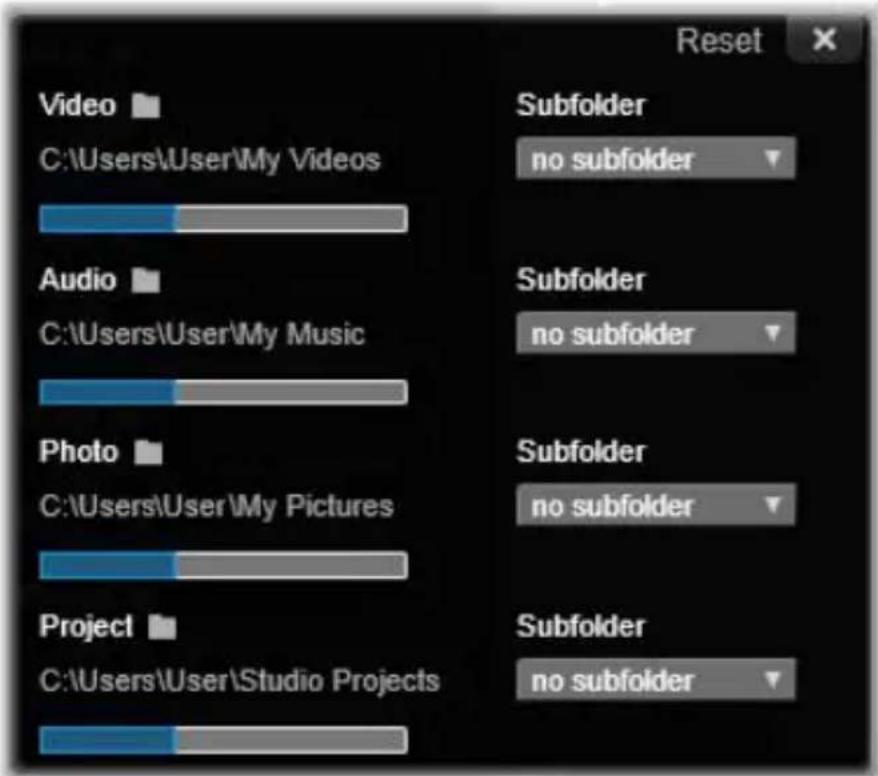 Video C:\Users\User\My Videos Audio C:\Users\User\My Music Photo C:\Users\User\My Pictures Project C:\Users\User\Studio Projects Subfolder no subfolder Subfolder no subfolder Subfolder no subfolder Subfolder no subfolder