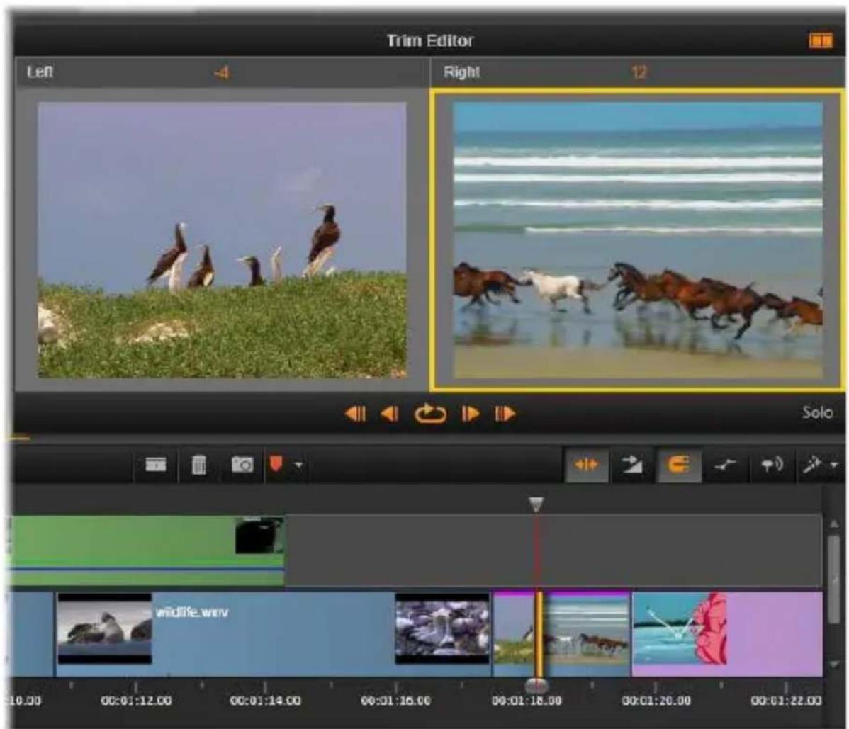 PINNACLE Studio 20 Plus - Trimpunten openen - 1