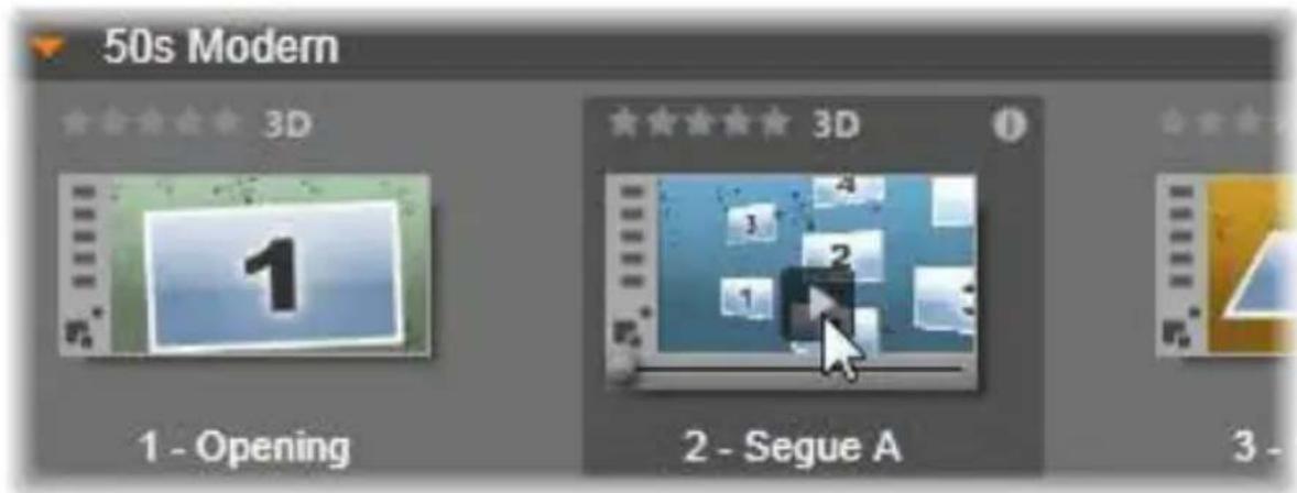 PINNACLE Studio 20 Plus - Het gedeelte Montage van de bibliotheek - 1