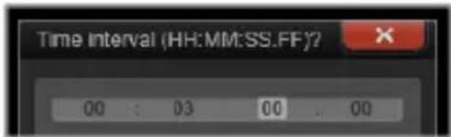 Time Interval (HH:MM:SS.FF)? 00 : 03 00 . 00