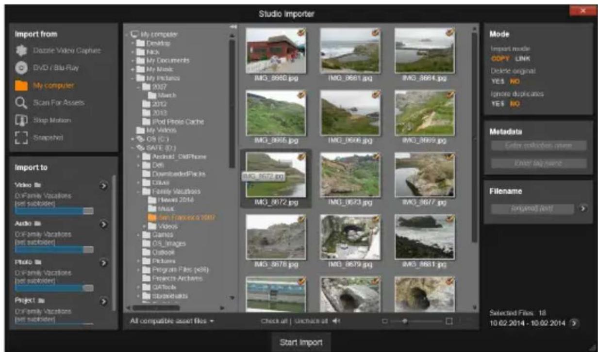 Studio Importer Import from Dazzle Video Capture DVD / Blu-Ruy My computer Scan For Assets Stop Motion Snapchat Import to Video By Do-Formy Vacations [set subolder] Audio By Do-Formy Vacations [set subolder] Photo By Do-Formy Vacations [set subolder] Project By Do-Formy Vacations [set subolder] All compatible asset files Start import IM3_8680.jpg IM3_8681.jpg IM3_8684.jpg IM3_8685.jpg IM3_8696.jpg IM3_8689.jpg IM3_8672.jpg IM3_8673.jpg IM3_8677.jpg IM3_8678.jpg IM3_8679.jpg IM3_8681.jpg Mode Import mode COPY LINK Delete original YES NO Ignore duplicates YES NO Metadata Extra edit boxes open Enter tag name Filename Internal text Selected Files: 18 10.02.2014 - 10.02.2014 Start import