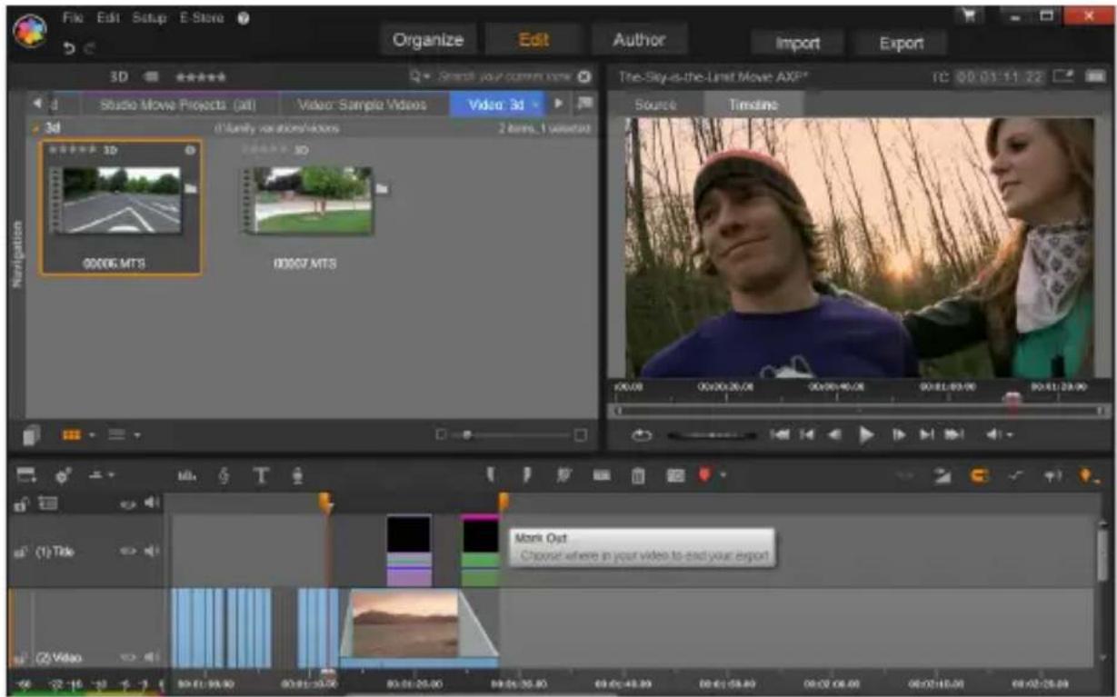 PINNACLE Studio 20 Plus - Maken tussen markeringen - 1