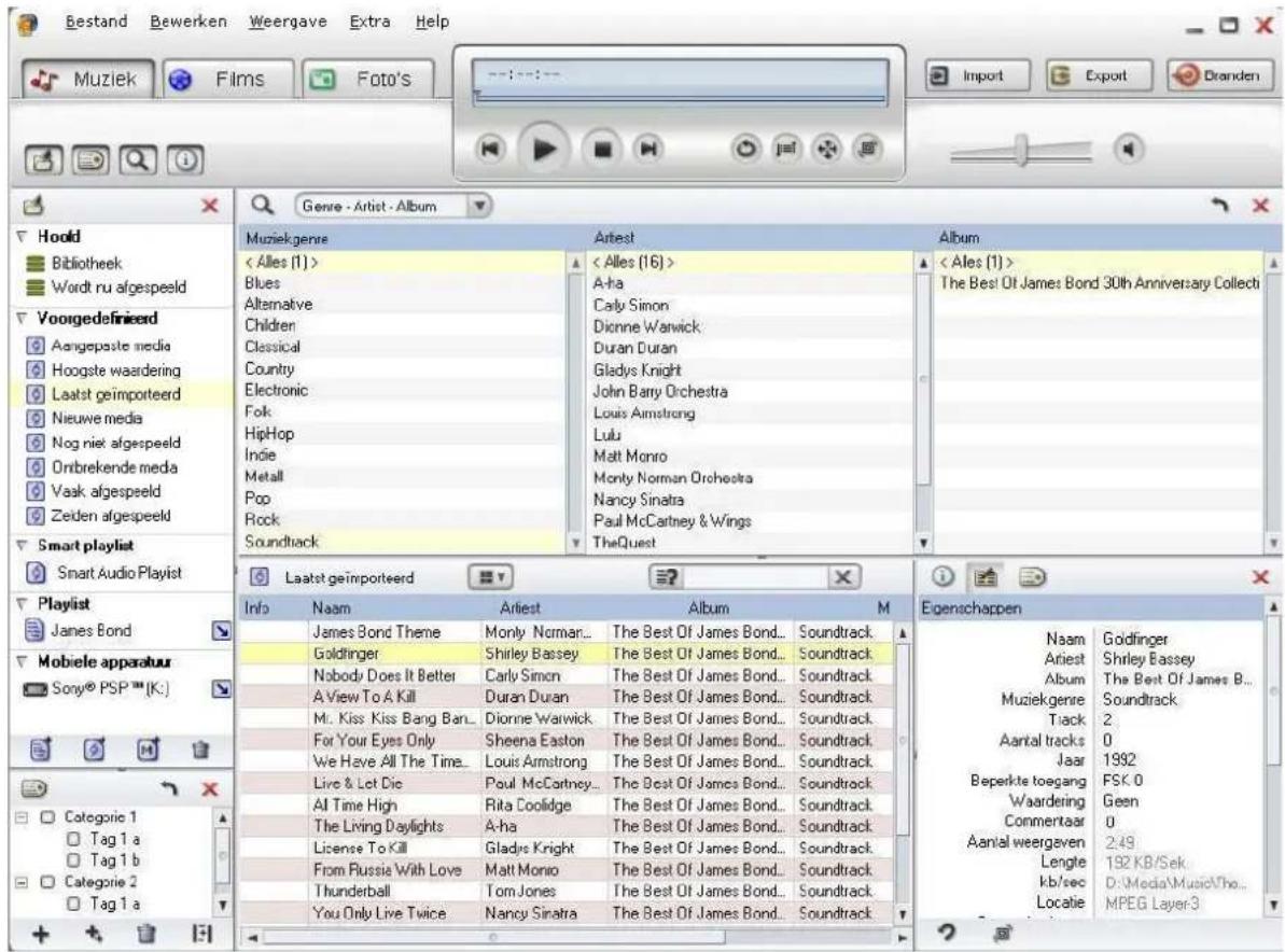 Bestand Bewerken Weergave Extra Help Muziek Films Foto's Import Export Branden Genre - Artist - Album Muziekgenre Artest Album < Alles (1) > Blues < Alles (16) > Alternative A-ha Children Carly Simon Classical Duran Country Gladys Knight Electronic John Barry Orchestra Folk Louis Armstrong HipHop Lu…