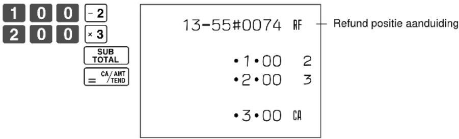 1 0 0 -2 2 0 0 ×3 SUB TOTAL = CA/AMT /TEND 13-55#0074 AF — Refund positie aanduiding • 1 • 00 2 • 2 • 00 3 • 3 • 00 CA