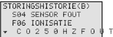 STORINGSHISTORIE(B) S04 SENSOR FOUT F06 IONISATIE C0250HZFOUT