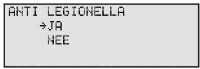 ANTI LEGIONELLA →JA NEE