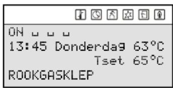 ON 13:45 Donderdag 63°C Tset 65°C ROOKGASKLEP
