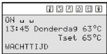 ON □ □ 13:45 Donderdag 63°C Tset 65°C WACHTTIJD