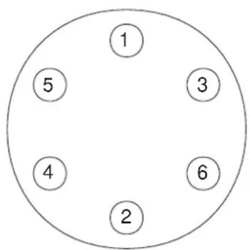 1 5 3 4 6 2