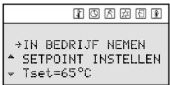 →IN BEDRIJF NEMEN * SETPOINT INSTELLEN - Tset=65°C