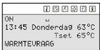 ON 13:45 Donderdag 63°C Tset 65°C WARMTEVRAAG
