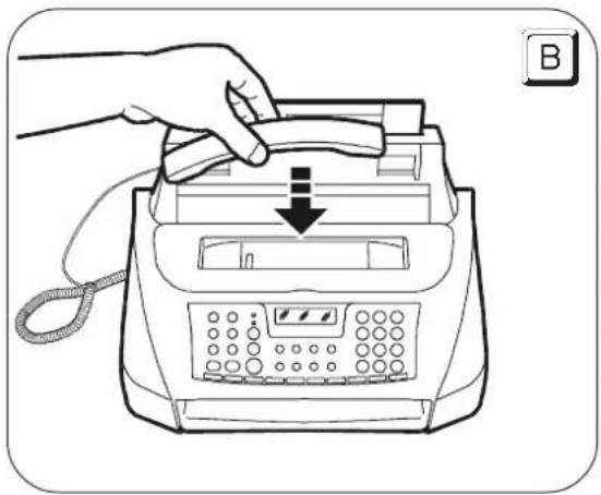 OLIVETTI Fax-Lab 210P - De telefoonhoorn aansluiten - 2